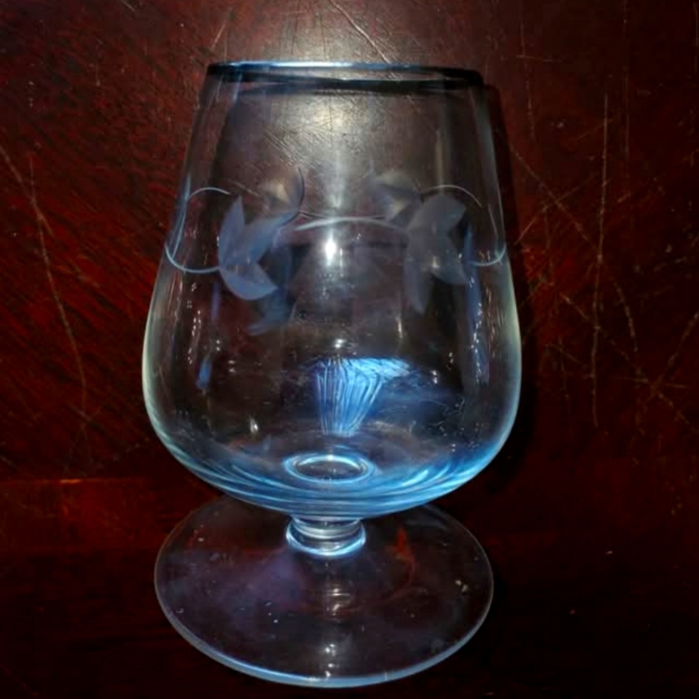 Elegant Etched Brandy Glass set of 6